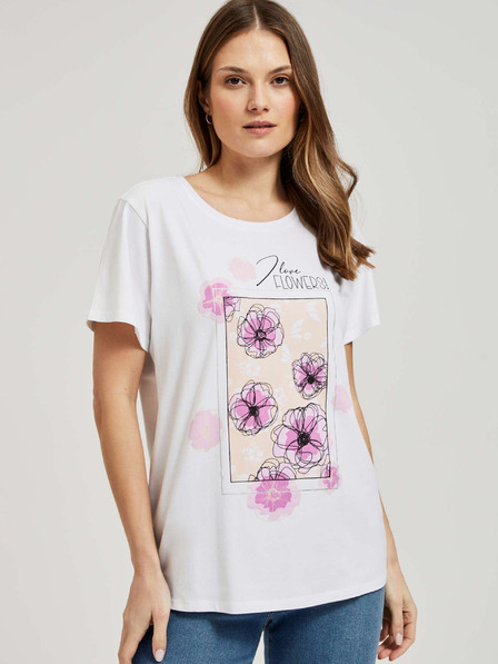Moodo Damen T-Shirt mit Blumendruck Moodo