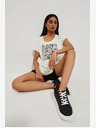 Moodo Weißes bedrucktes T-Shirt Moodo