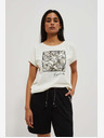 Moodo Weißes bedrucktes T-Shirt Moodo