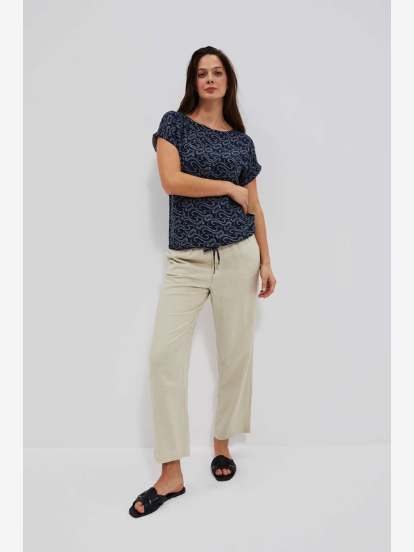 Moodo Dunkelblau gemustertes T-Shirt Moodo