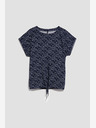 Moodo Dunkelblau gemustertes T-Shirt Moodo