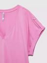 Moodo Rosa T-Shirt mit V-Ausschnitt Moodo