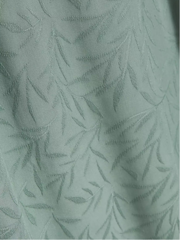 Moodo Grünes T-Shirt mit V-Ausschnitt und gerüschten Ärmeln Moodo