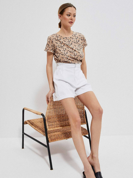 Moodo Moodo Beige Gemustertes Damen-Shirt