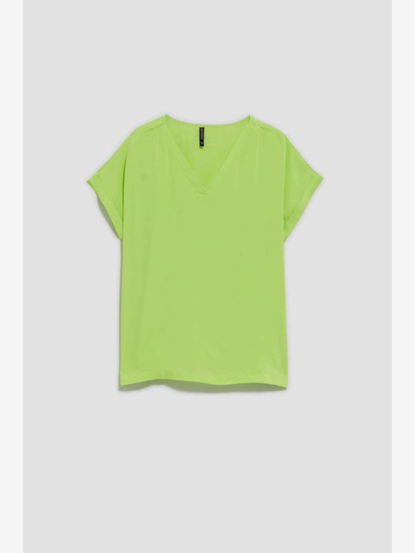 Moodo Grünes V-Ausschnitt-T-Shirt Moodo