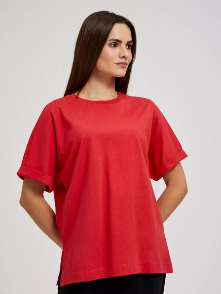 Moodo Rotes T-Shirt in Übergröße Moodo