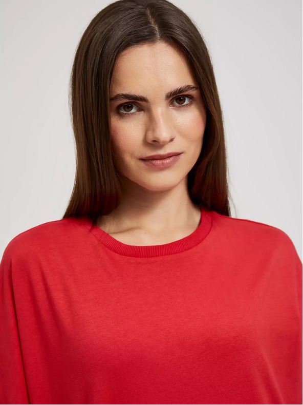 Moodo Rotes T-Shirt in Übergröße Moodo