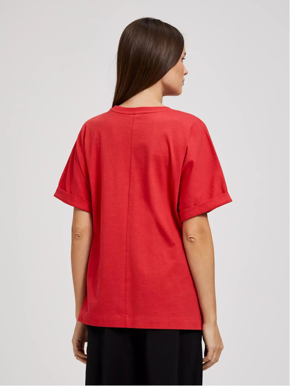 Moodo Rotes T-Shirt in Übergröße Moodo