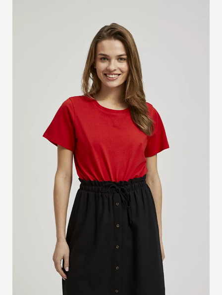 Moodo Rotes Kurzarm-Shirt Moodo