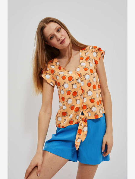 Moodo Orange gemustertes T-Shirt Moodo