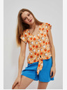 Moodo Orange gemustertes T-Shirt Moodo
