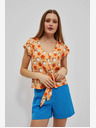 Moodo Orange gemustertes T-Shirt Moodo
