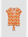 Moodo Orange gemustertes T-Shirt Moodo