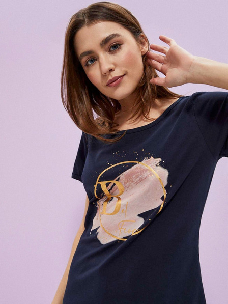 Moodo Dunkelblaues Damen T-Shirt Moodo