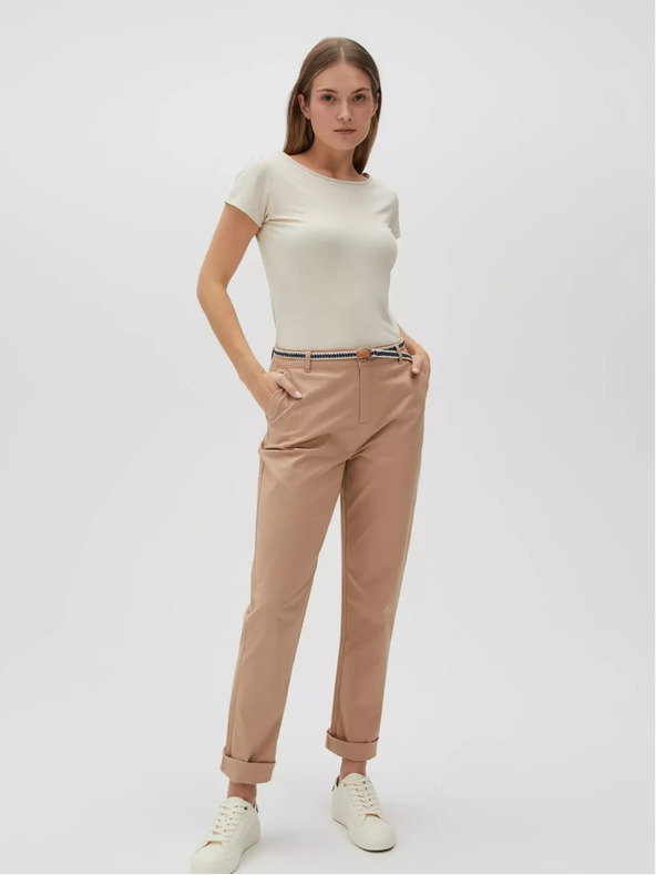 Moodo Beigefarbenes Damenhemd Moodo