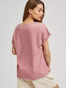 Moodo Rosa gemustertes kurzärmeliges T-Shirt Moodo