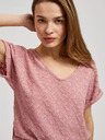 Moodo Rosa gemustertes kurzärmeliges T-Shirt Moodo