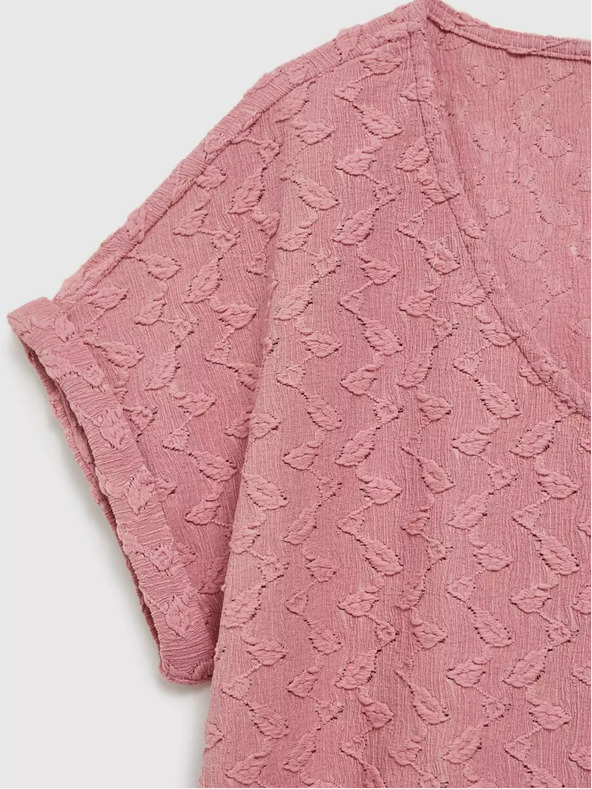 Moodo Rosa gemustertes kurzärmeliges T-Shirt Moodo