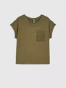 Moodo Grünes T-Shirt mit Tasche und kurzen Ärmeln Moodo