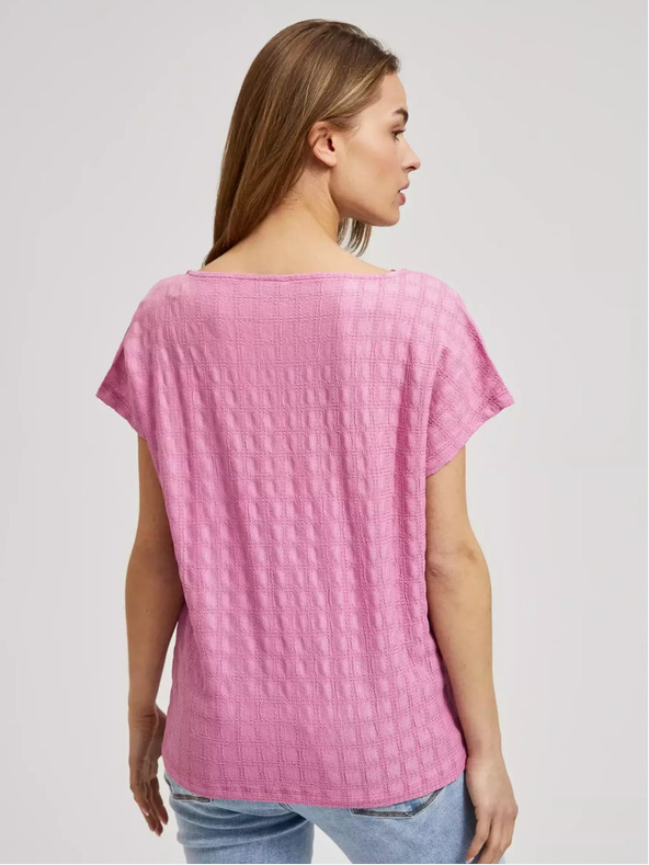 Moodo Rosa Kurzarm-Shirt Moodo