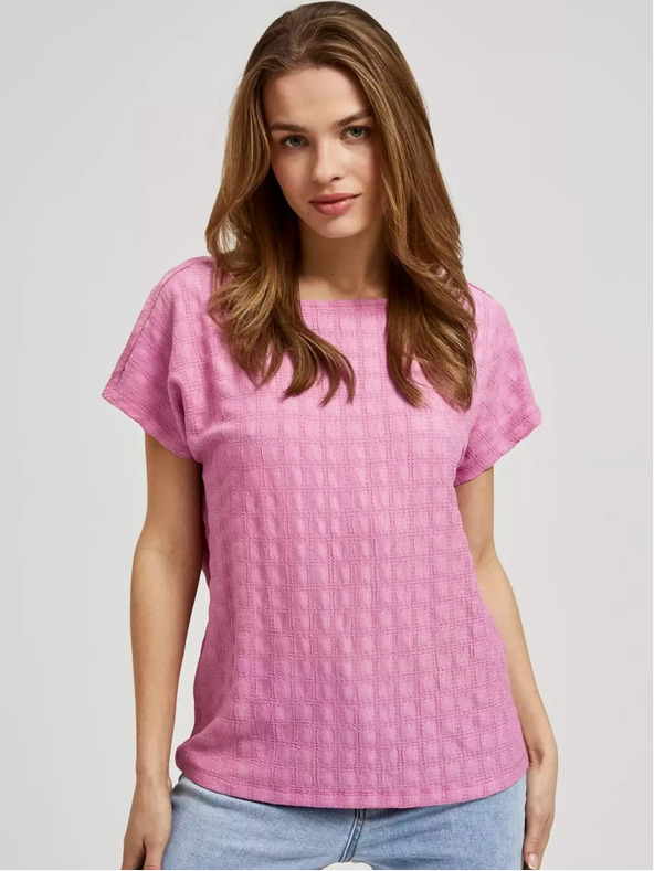 Moodo Rosa Kurzarm-Shirt Moodo