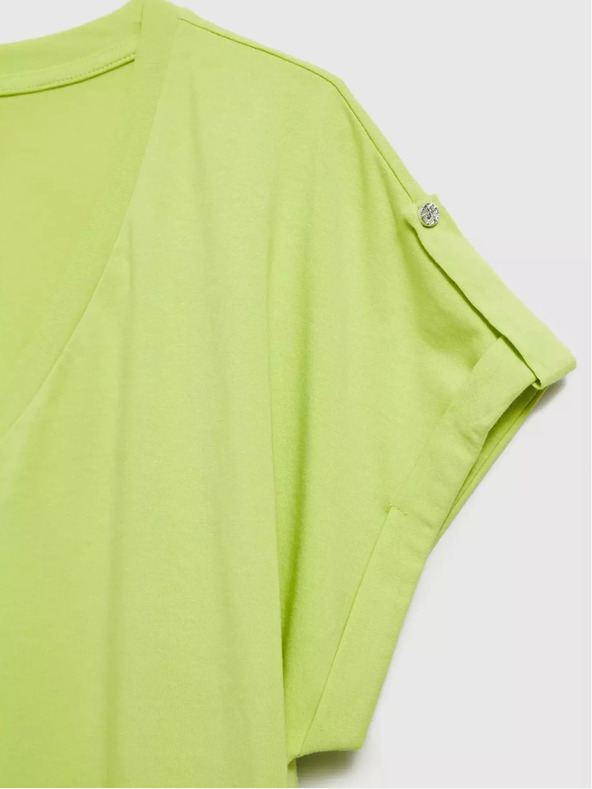 Moodo Hellgrünes V-Ausschnitt-T-Shirt Moodo