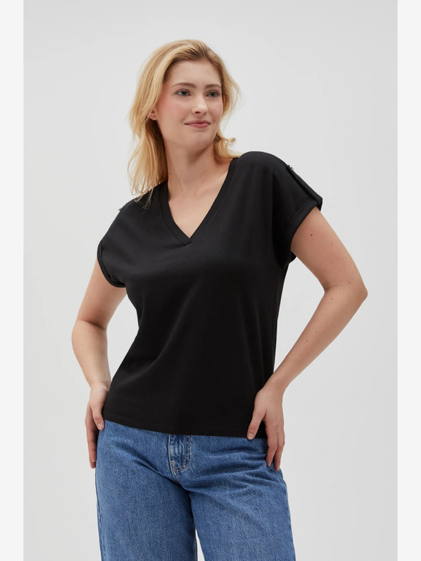 Moodo Schwarzes Damen Long Shirt Moodo