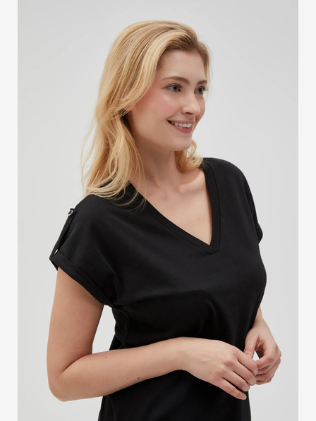 Moodo Schwarzes Damen Long Shirt Moodo