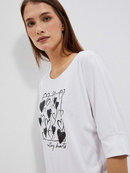 Moodo Weißes Damen-T-Shirt Moodo