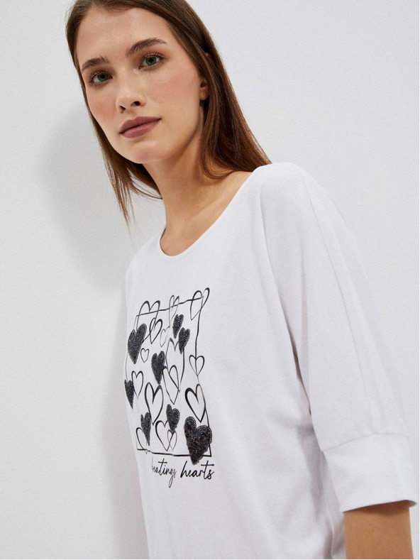 Moodo Weißes Damen-T-Shirt Moodo