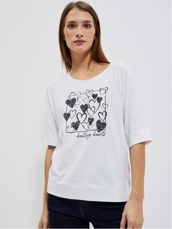 Moodo Weißes Damen-T-Shirt Moodo