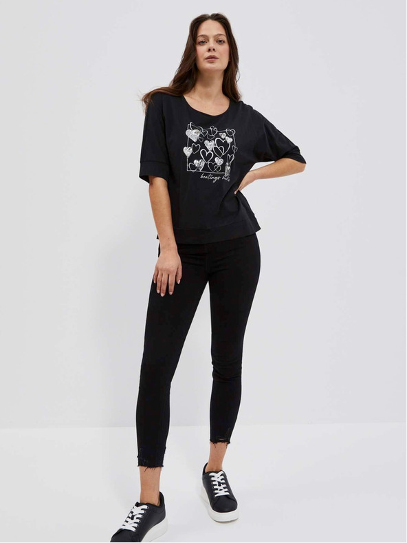 Moodo Schwarzes Damen Long Shirt Moodo