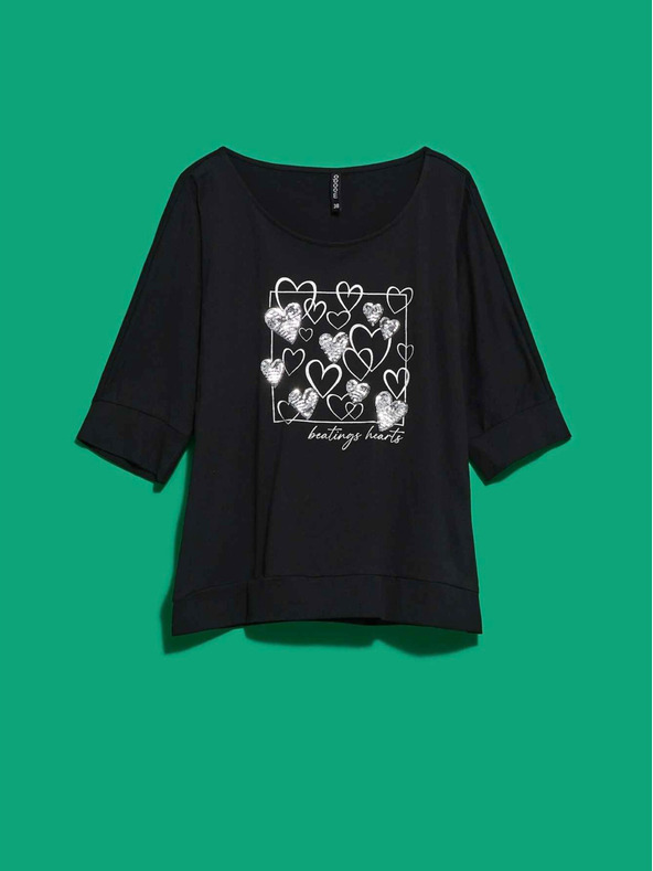 Moodo Schwarzes Damen Long Shirt Moodo