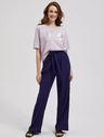 Moodo Hellviolettes Pailletten-T-Shirt Moodo