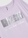 Moodo Hellviolettes Pailletten-T-Shirt Moodo