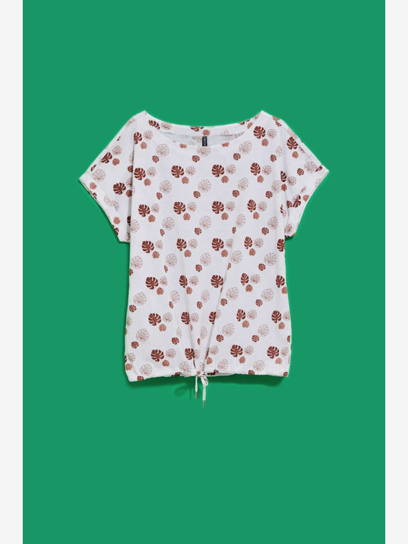 Moodo Weiß gemustertes T-Shirt Moodo