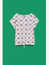 Moodo Weiß gemustertes T-Shirt Moodo