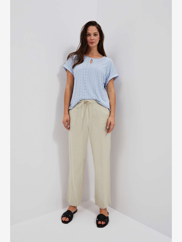 Moodo Hellblaues durchbrochenes Hemd Moodo