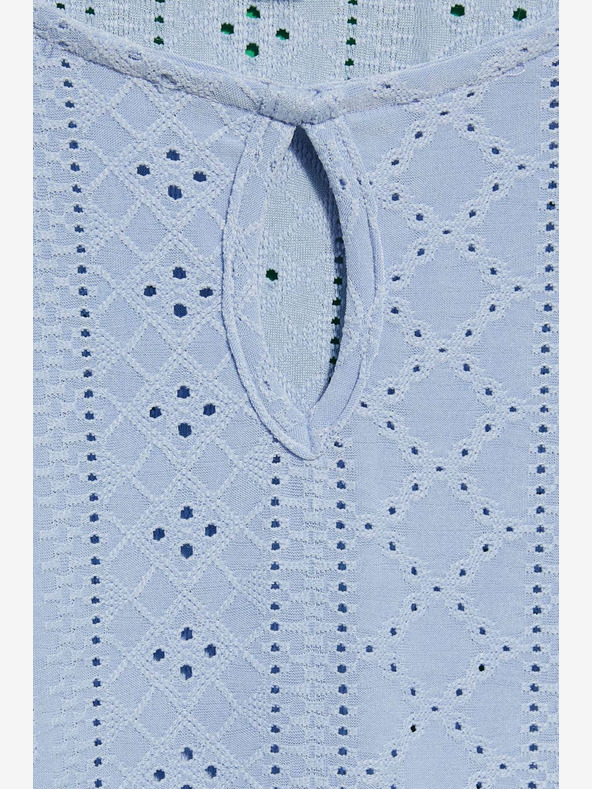 Moodo Hellblaues durchbrochenes Hemd Moodo