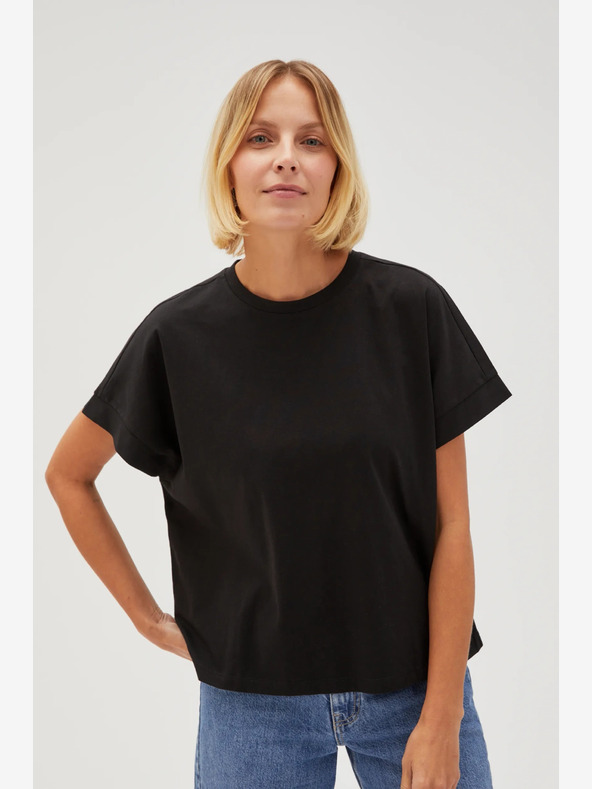 Moodo Schwarzes Damen Long Shirt Moodo