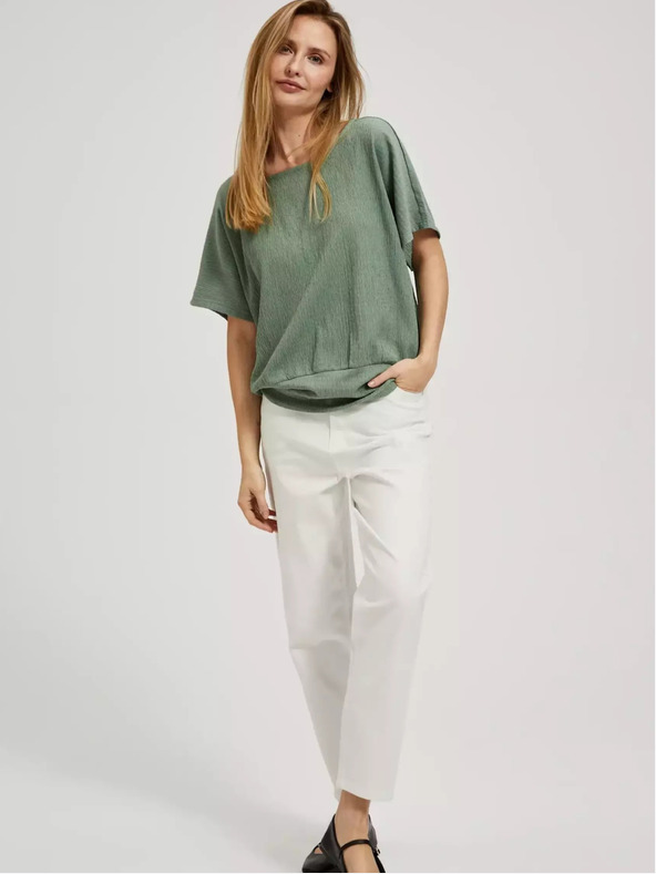 Moodo Grünes Rundhals-T-Shirt Moodo