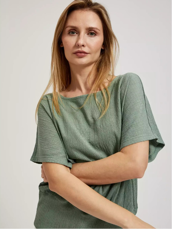 Moodo Grünes Rundhals-T-Shirt Moodo