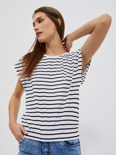 Moodo Blau und weiß gestreiftes Damenshirt Moodo