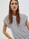 Moodo Blau und weiß gestreiftes Damenshirt Moodo
