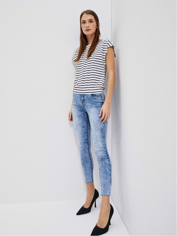 Moodo Blau und weiß gestreiftes Damenshirt Moodo