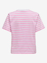 ONLY Weiß und rosa gestreiftes Damen-T-Shirt ONLY
