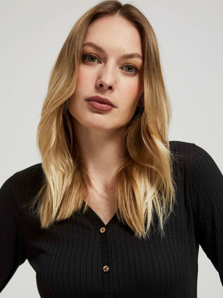 Moodo Schwarzes Damen Long Shirt Moodo