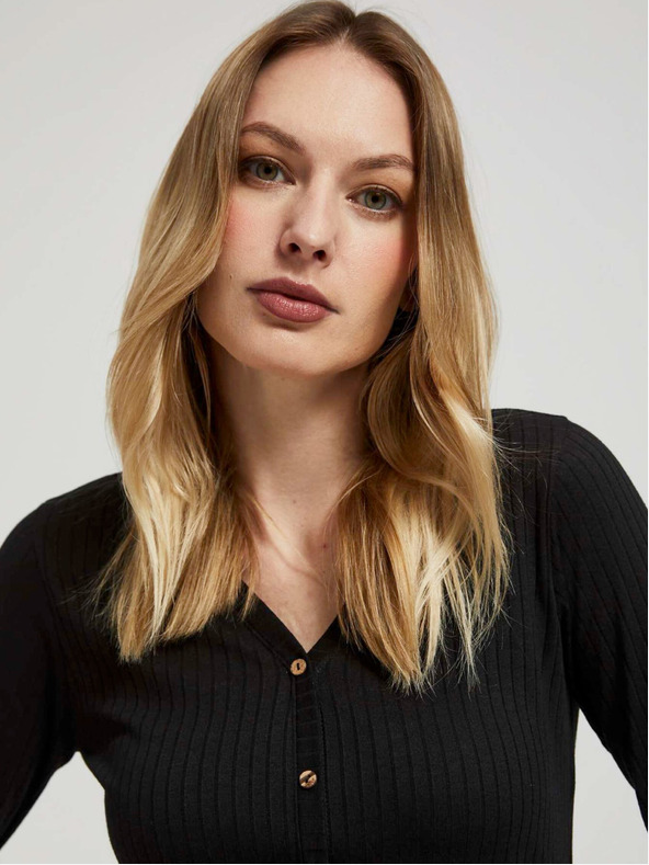 Moodo Schwarzes Damen Long Shirt Moodo