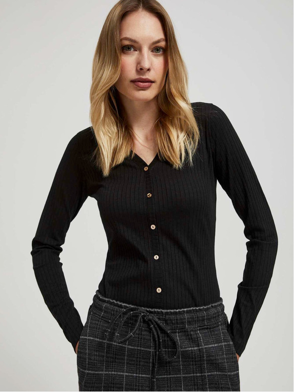 Moodo Schwarzes Damen Long Shirt Moodo