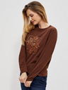 Moodo Langärmelige Bluse mit Metallic-Print